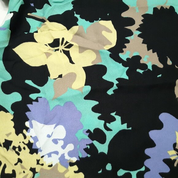 Worthington Top Womens Petite PM Green Floral Short Sleeve Keyhole 36 in Chest - Picture 7 of 13